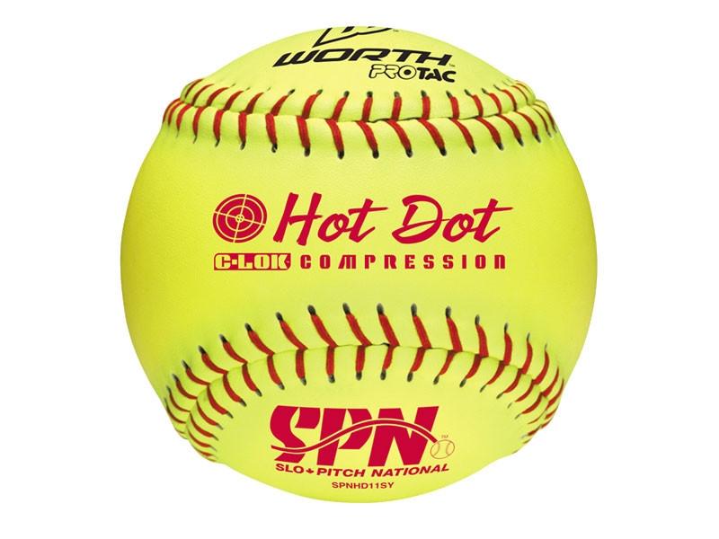Worth 12" SPN Hot Dot Slow-Pitch Softball