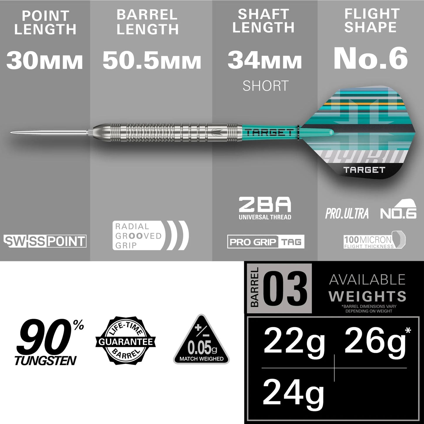 Target Hydro SP 90% Tungsten Dart Set - Maltby Sports