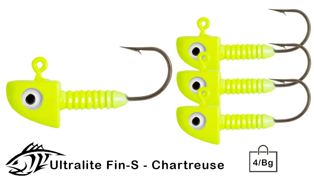 Lunker City Ultralite Fin-S Painted 1/16oz Jig Heads