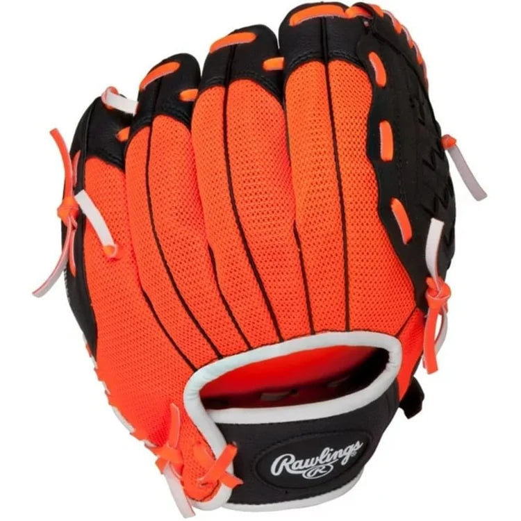 Rawlings Players Black and Orange RHT Youth Baseball Glove Maltby Sports