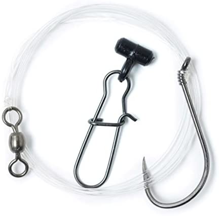Eagle Claw L925FC-6/0 Striped Bass Octopus Fishfinder Hook, Platinum/Black Finish