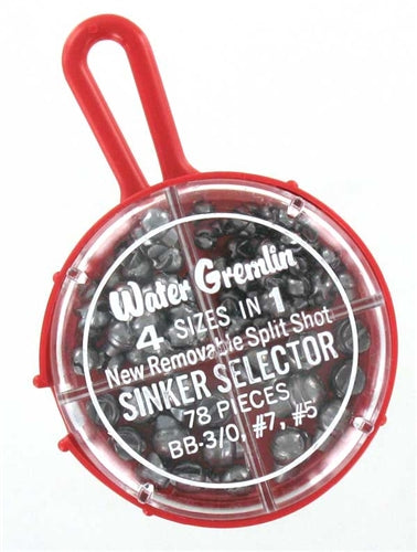 WATER GREMLIN SPLIT SHOT REMOVABLE SINKER SELECTOR 78 pcs