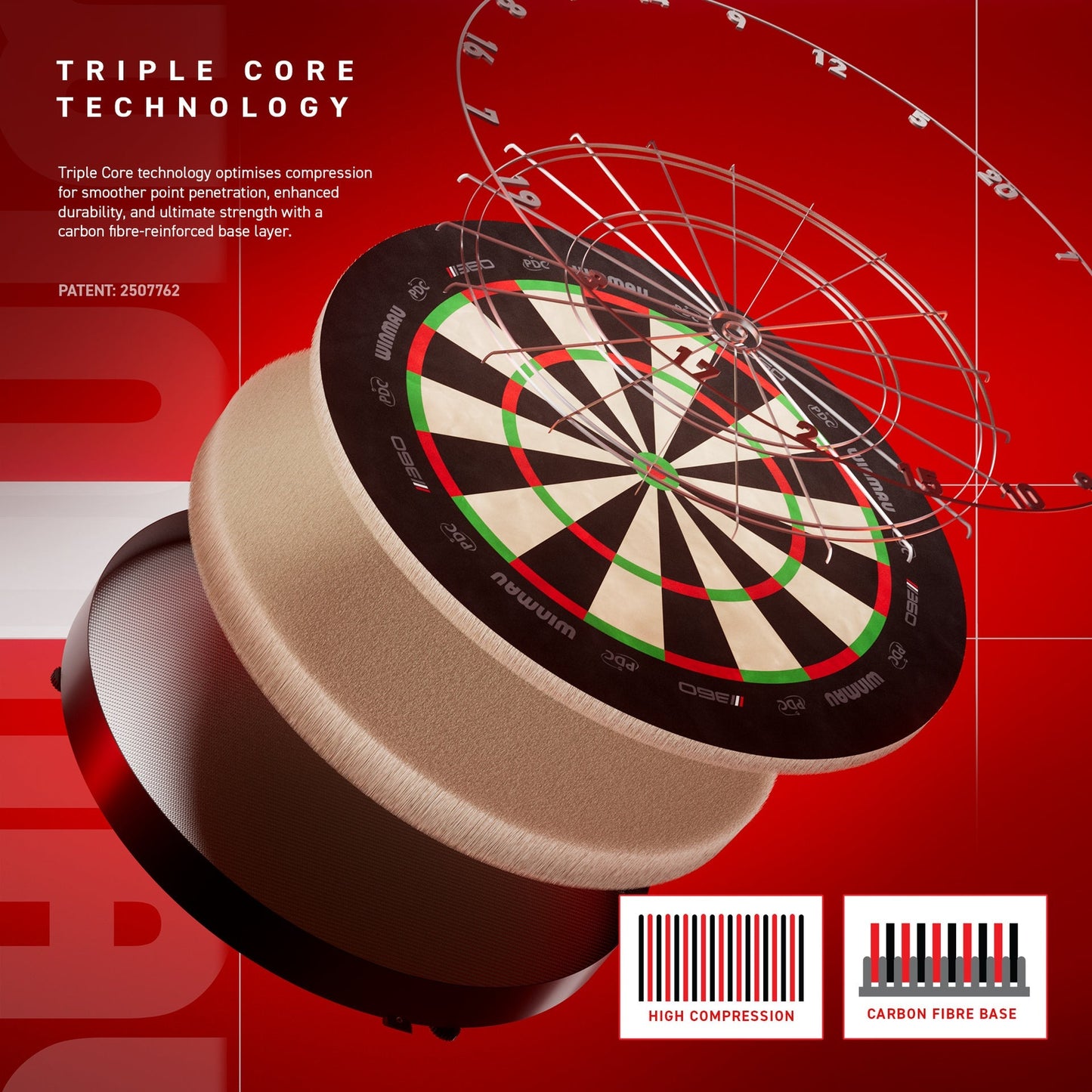 Blade 360 Triple Core Carbon Dartboard