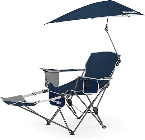 SKLZ Sport Brella Reclining Chair with Umbrella Navy - Maltby Sports