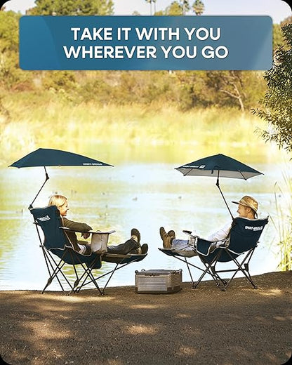 SKLZ Sport Brella Reclining Chair with Umbrella Navy - Maltby Sports