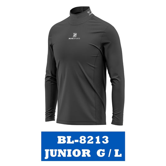 Blue Sports Long Sleeve Shirt with Built-in Neck Guard