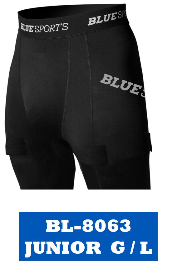 Blue Sports Compression Short with Pelvic Protector