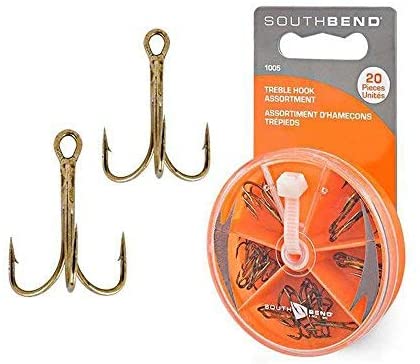 SouthBend 20 Pieces 1005 Treble Assorted Hooks