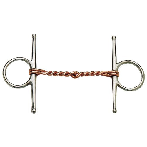 Full Cheek Snaffle Bit w/Twisted Copper Wire Mouth