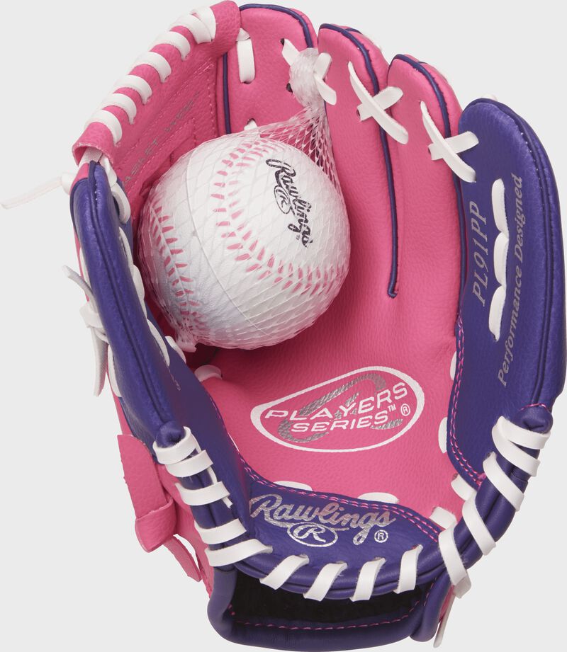 Rawlings 9" Baseball Glove (Pink/Purple)