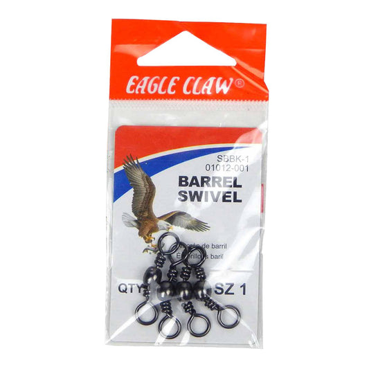 Eagle Claw Black Barrel Swivels Size 1