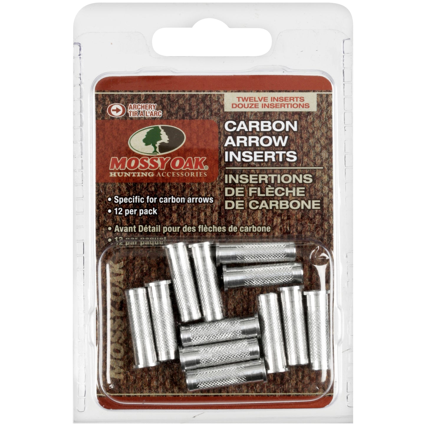 Mossy Oak® Hunting Accessories Carbon Arrow Inserts 12 ct Carded Pack