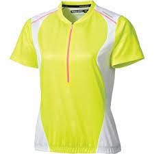Nishiki Women's Core Short Sleeve Cycling Jersey White neon yellow  Size Medium
