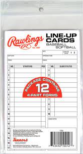 Replacement Lineup Cards (12 pack)